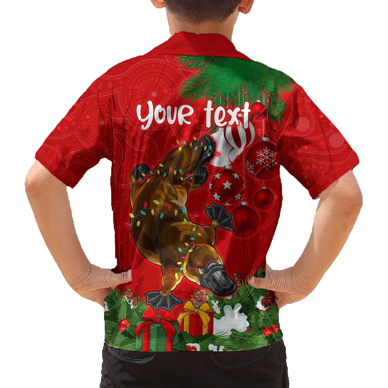 Personalised Platypus Lover Hawaiian Shirt Australia Merry Christmas Aboriginal - Vibe Hoodie Shop