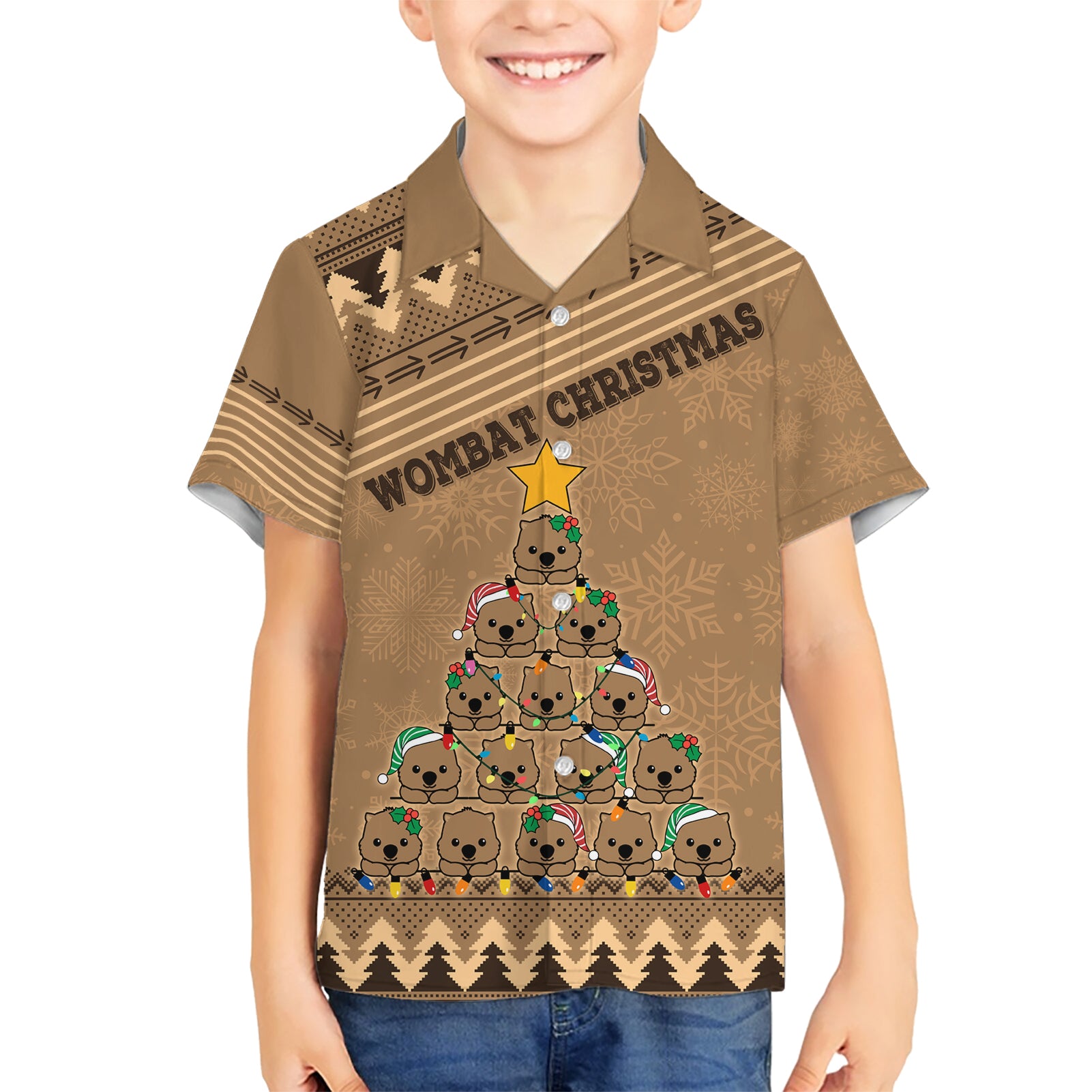 Wombat Christmas Tree Hawaiian Shirt Australia Merry Xmas Simple Style - Vibe Hoodie Shop