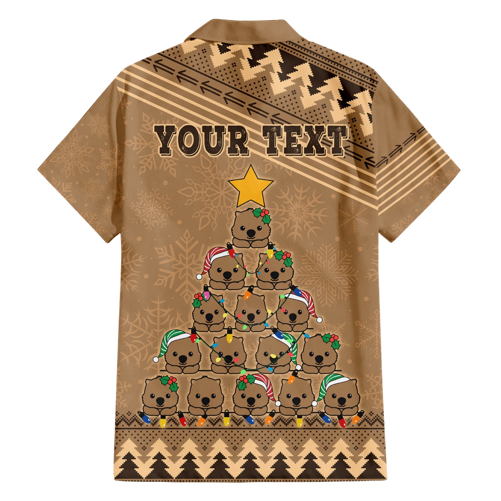 Personalised Wombat Christmas Tree Hawaiian Shirt Australia Merry Xmas Simple Style - Vibe Hoodie Shop