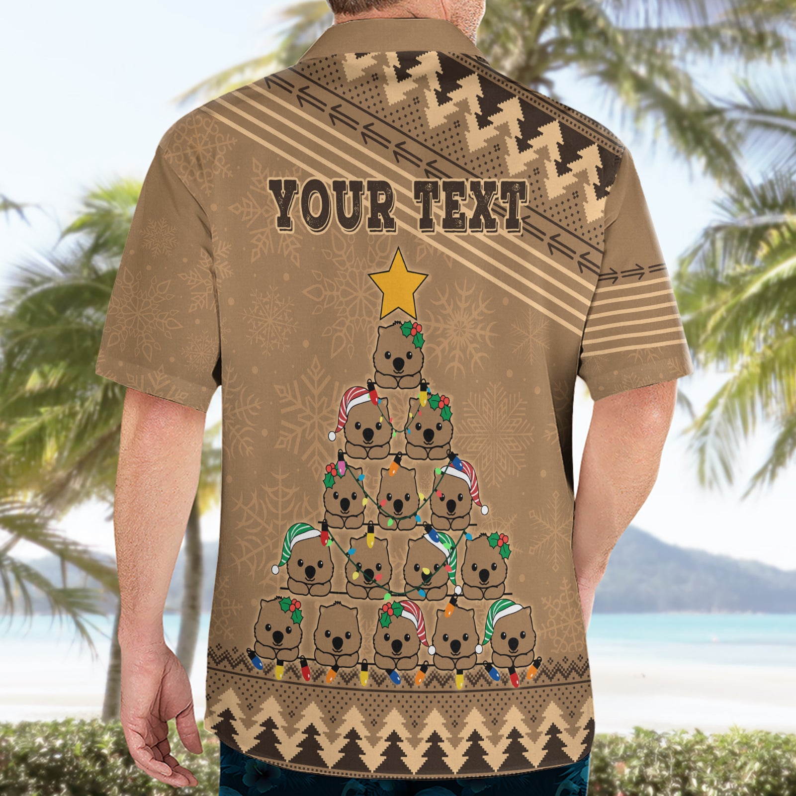 Personalised Wombat Christmas Tree Hawaiian Shirt Australia Merry Xmas Simple Style - Vibe Hoodie Shop