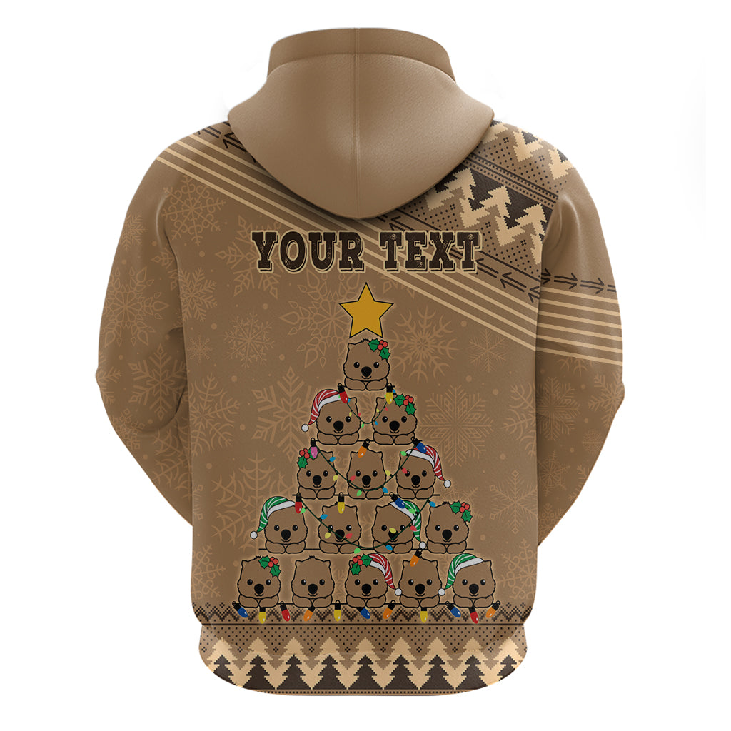 Personalised Wombat Christmas Tree Hoodie Australia Merry Xmas Simple Style LT9 - Vibe Hoodie Shop