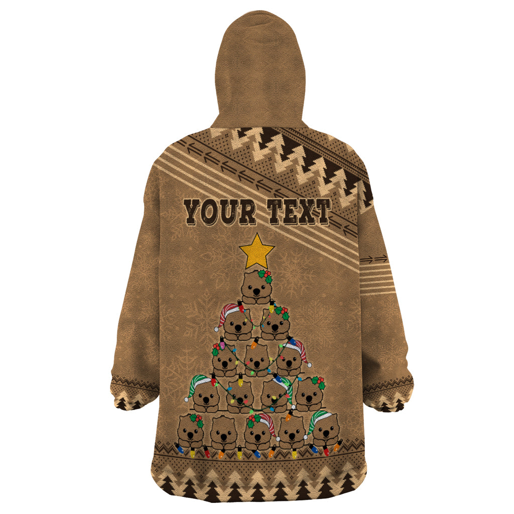 Personalised Wombat Christmas Tree Wearable Blanket Hoodie Australia Merry Xmas Simple Style - Vibe Hoodie Shop