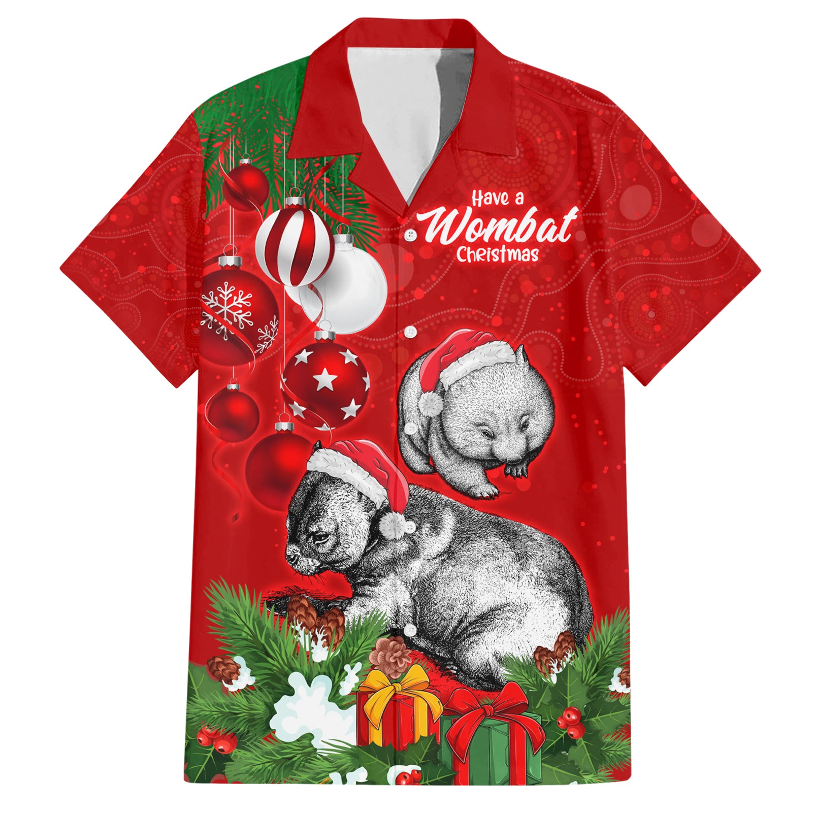 Wombat Lover Hawaiian Shirt Australia Merry Christmas Aboriginal - Vibe Hoodie Shop