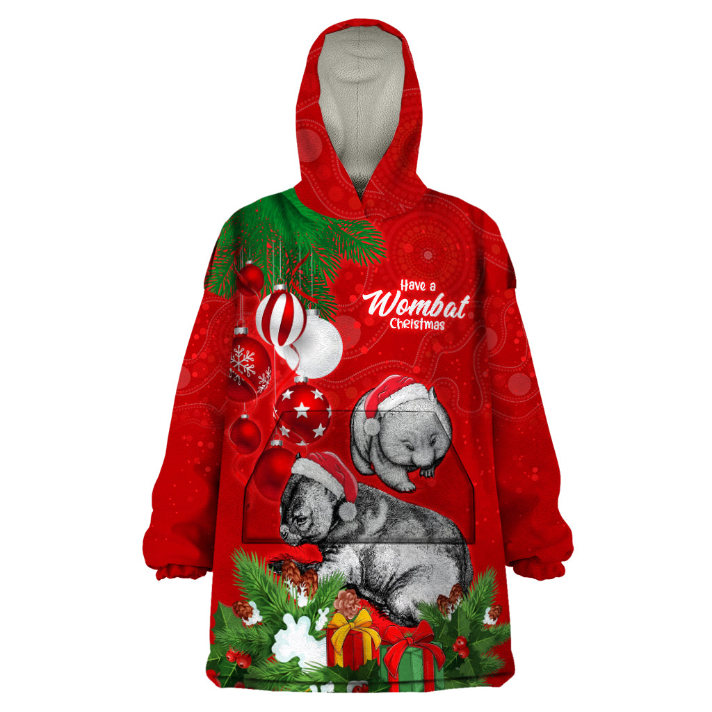 Wombat Lover Wearable Blanket Hoodie Australia Merry Christmas Aboriginal - Vibe Hoodie Shop