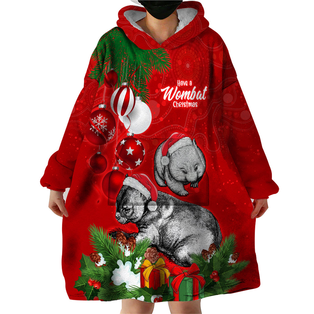 Wombat Lover Wearable Blanket Hoodie Australia Merry Christmas Aboriginal - Vibe Hoodie Shop