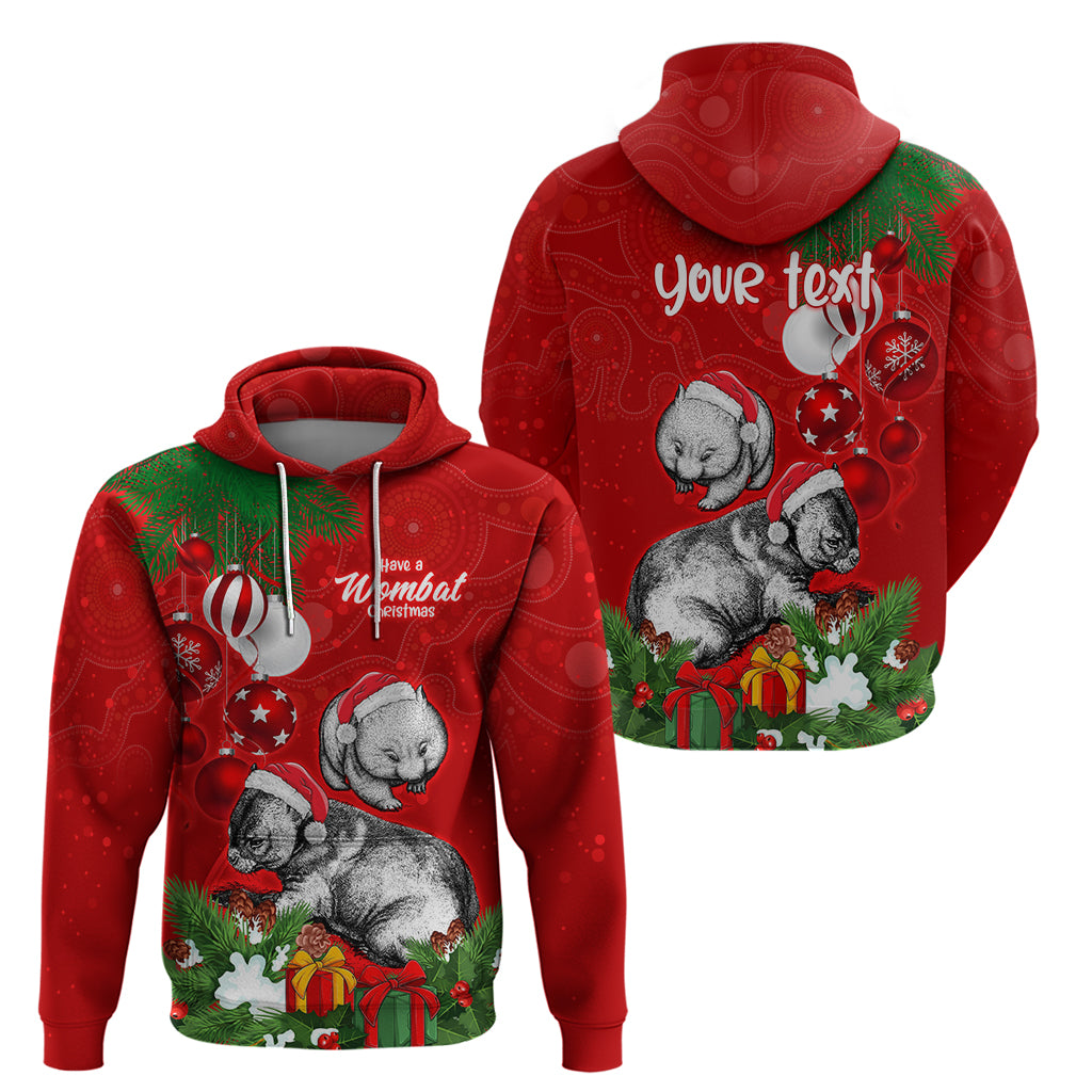 Personalised Wombat Lover Hoodie Australia Merry Christmas Aboriginal LT9 - Vibe Hoodie Shop