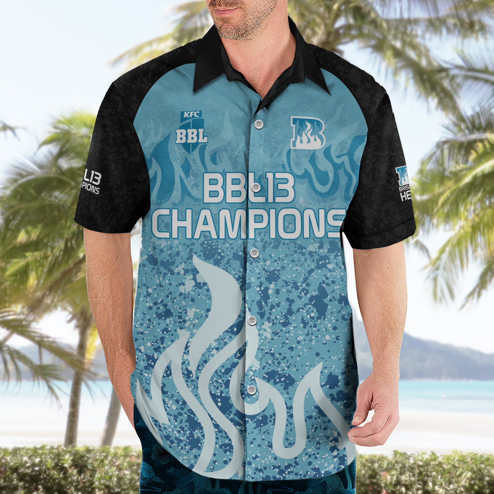 Custom Brisbane Heat Champions BBL13 Hawaiian Shirt - Vibe Hoodie Shop