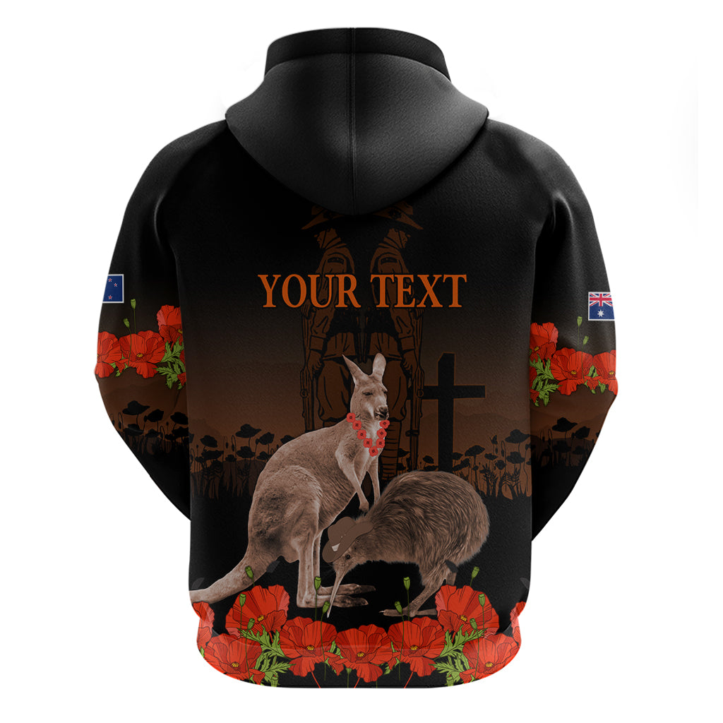 Kangaroo and Kiwi Bird ANZAC Day Custom Hoodie Soldier Style LT9 - Vibe Hoodie Shop