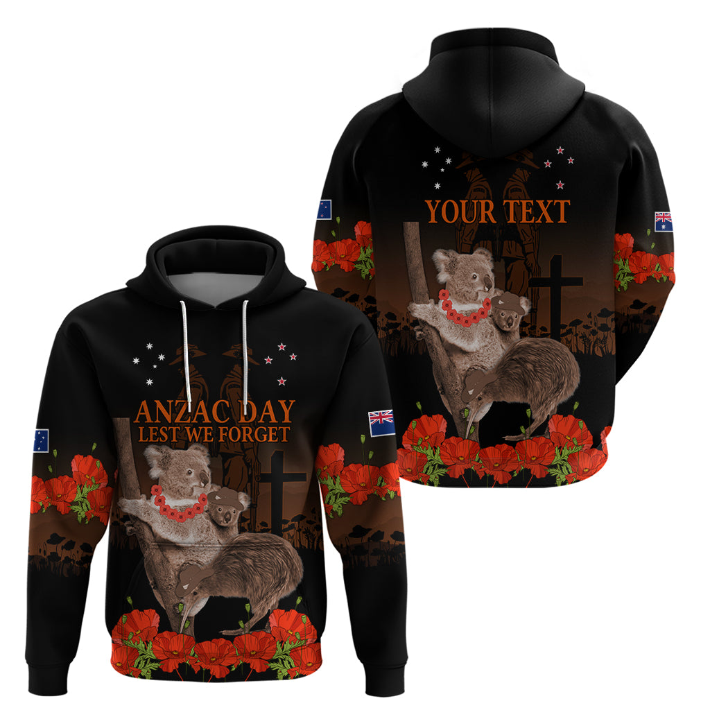 Koala and Kiwi Bird ANZAC Day Custom Hoodie Soldier Style LT9 - Vibe Hoodie Shop