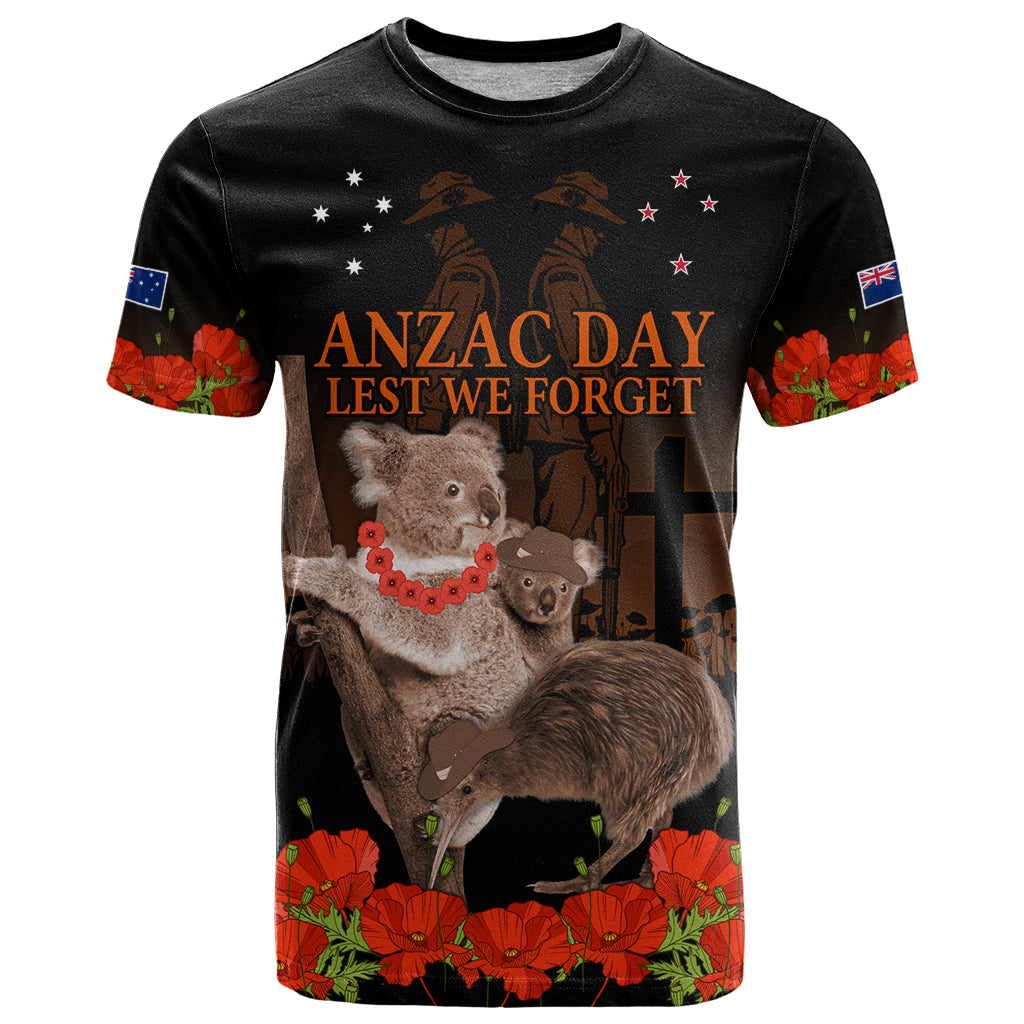 Koala and Kiwi Bird ANZAC Day Custom T Shirt Soldier Style LT9 - Vibe Hoodie Shop