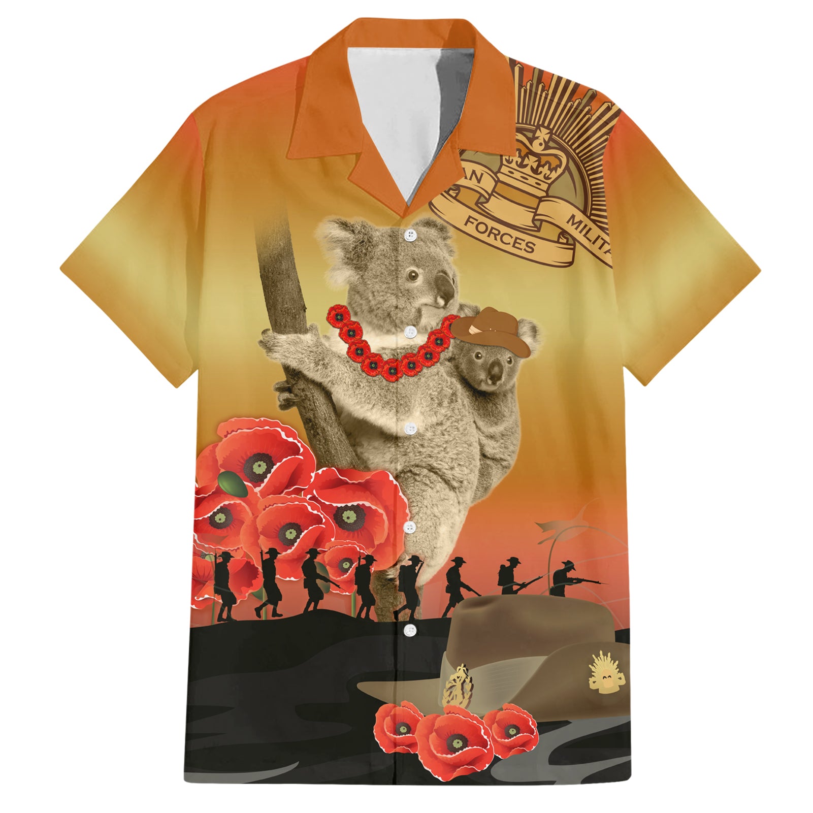 Australia Koala Soldier Style Hawaiian Shirt Last Post Lest We Forget - Vibe Hoodie Shop