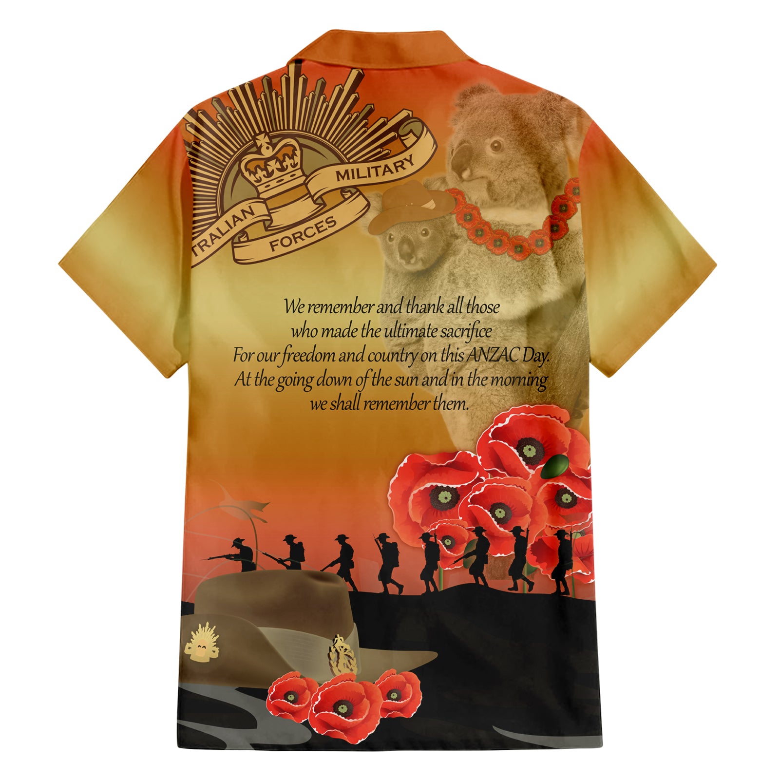 Australia Koala Soldier Style Hawaiian Shirt Last Post Lest We Forget - Vibe Hoodie Shop