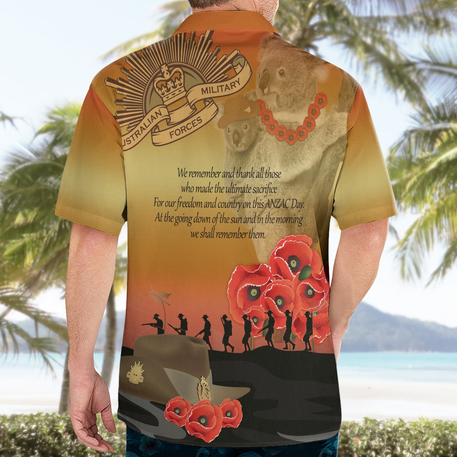 Australia Koala Soldier Style Hawaiian Shirt Last Post Lest We Forget - Vibe Hoodie Shop