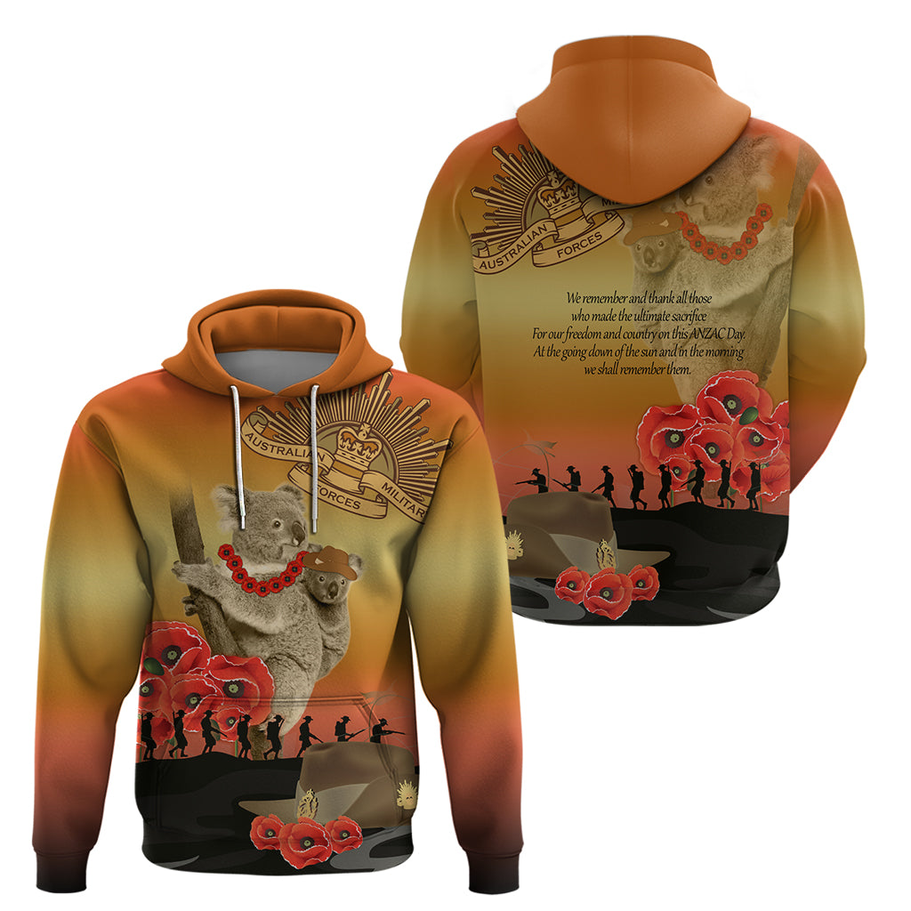 Australia Koala Soldier Style Hoodie Last Post Lest We Forget LT9 - Vibe Hoodie Shop