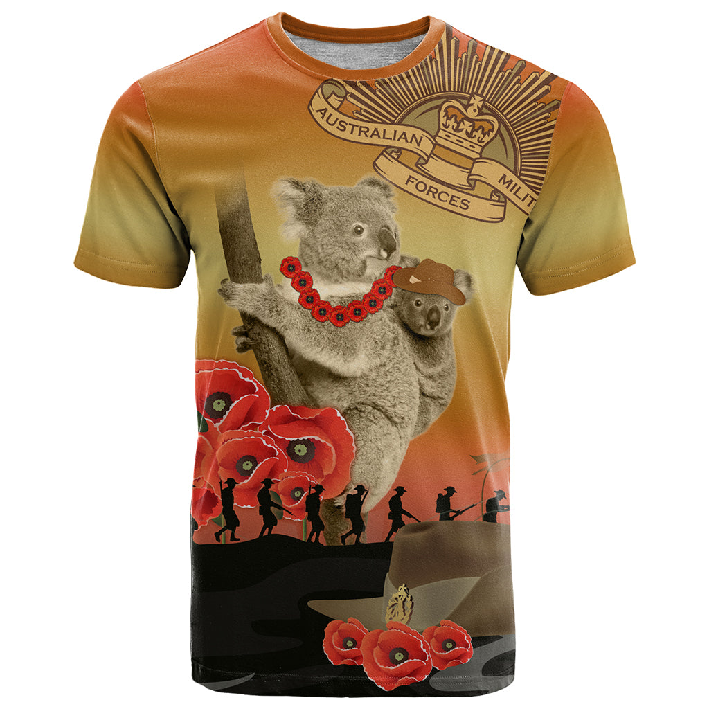 Australia Koala Soldier Style T Shirt Last Post Lest We Forget LT9 - Vibe Hoodie Shop