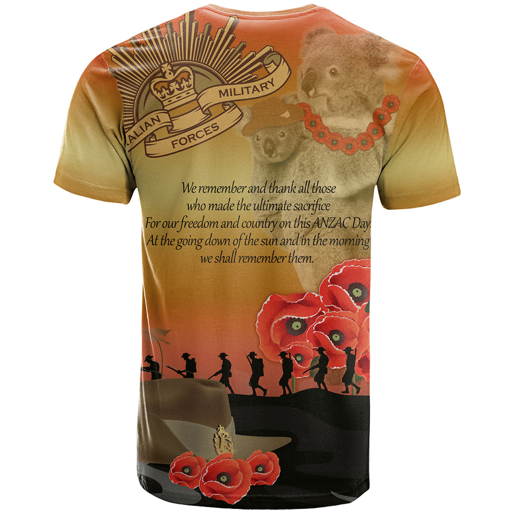 Australia Koala Soldier Style T Shirt Last Post Lest We Forget LT9 - Vibe Hoodie Shop