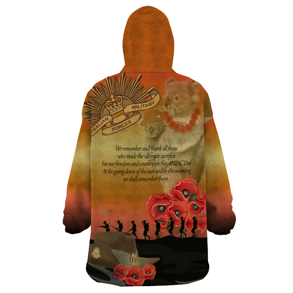 Australia Koala Soldier Style Wearable Blanket Hoodie Last Post Lest We Forget - Vibe Hoodie Shop