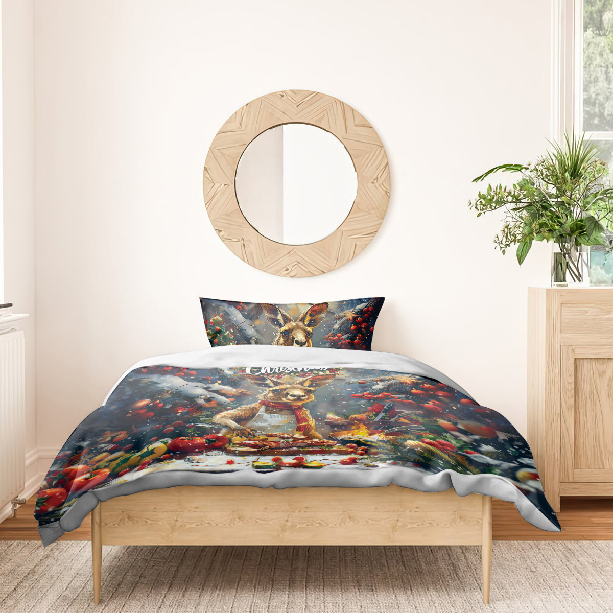 Kangaroo Chef Christmas in July Bedding Set - Vibe Hoodie Shop