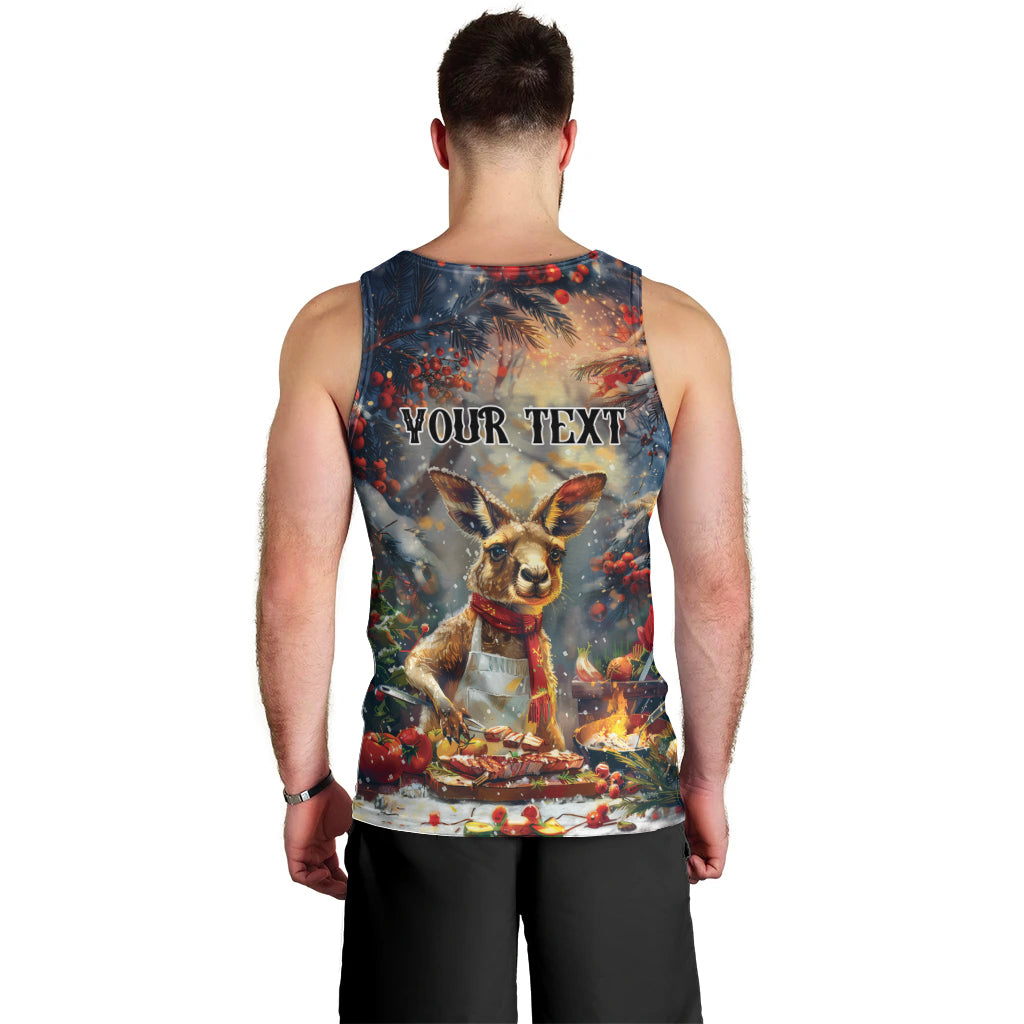 Personalised Kangaroo Chef Christmas in July Men Tank Top - Vibe Hoodie Shop