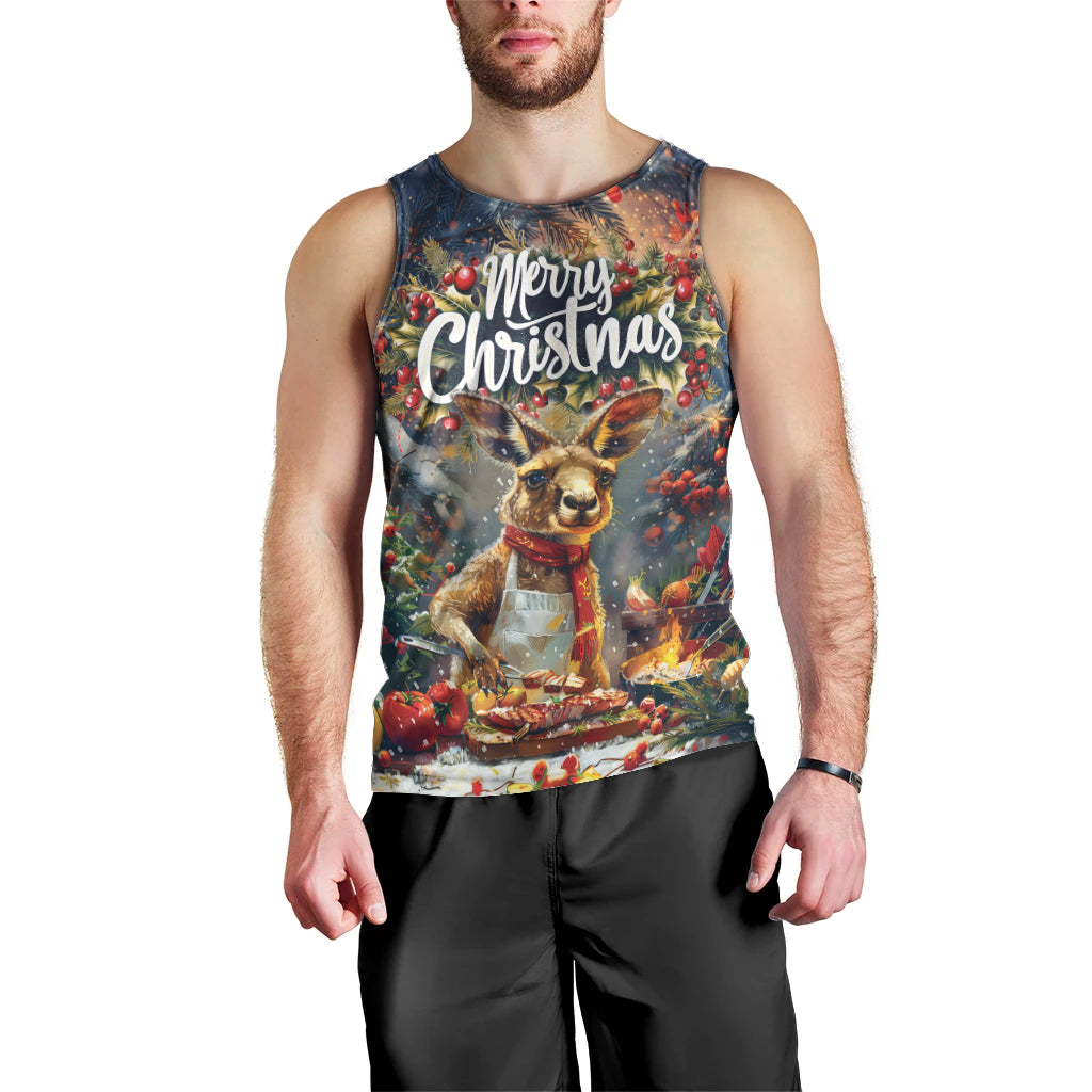 Personalised Kangaroo Chef Christmas in July Men Tank Top - Vibe Hoodie Shop