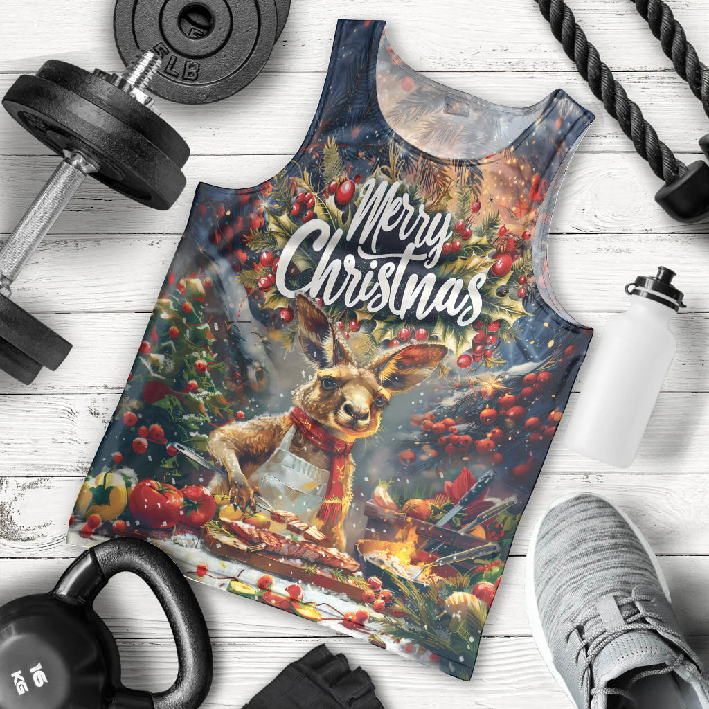 Personalised Kangaroo Chef Christmas in July Men Tank Top - Vibe Hoodie Shop