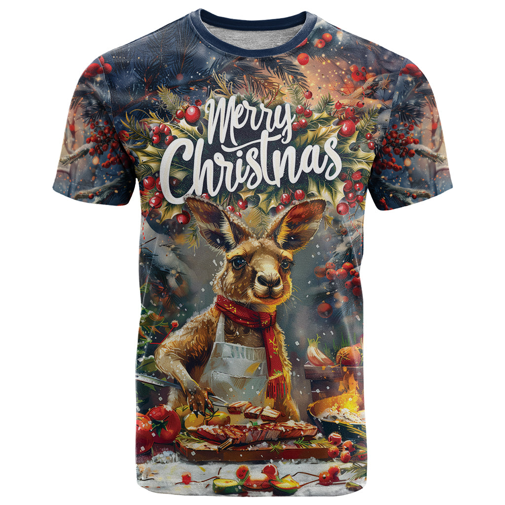 Personalised Kangaroo Chef Christmas in July T Shirt LT9 - Vibe Hoodie Shop