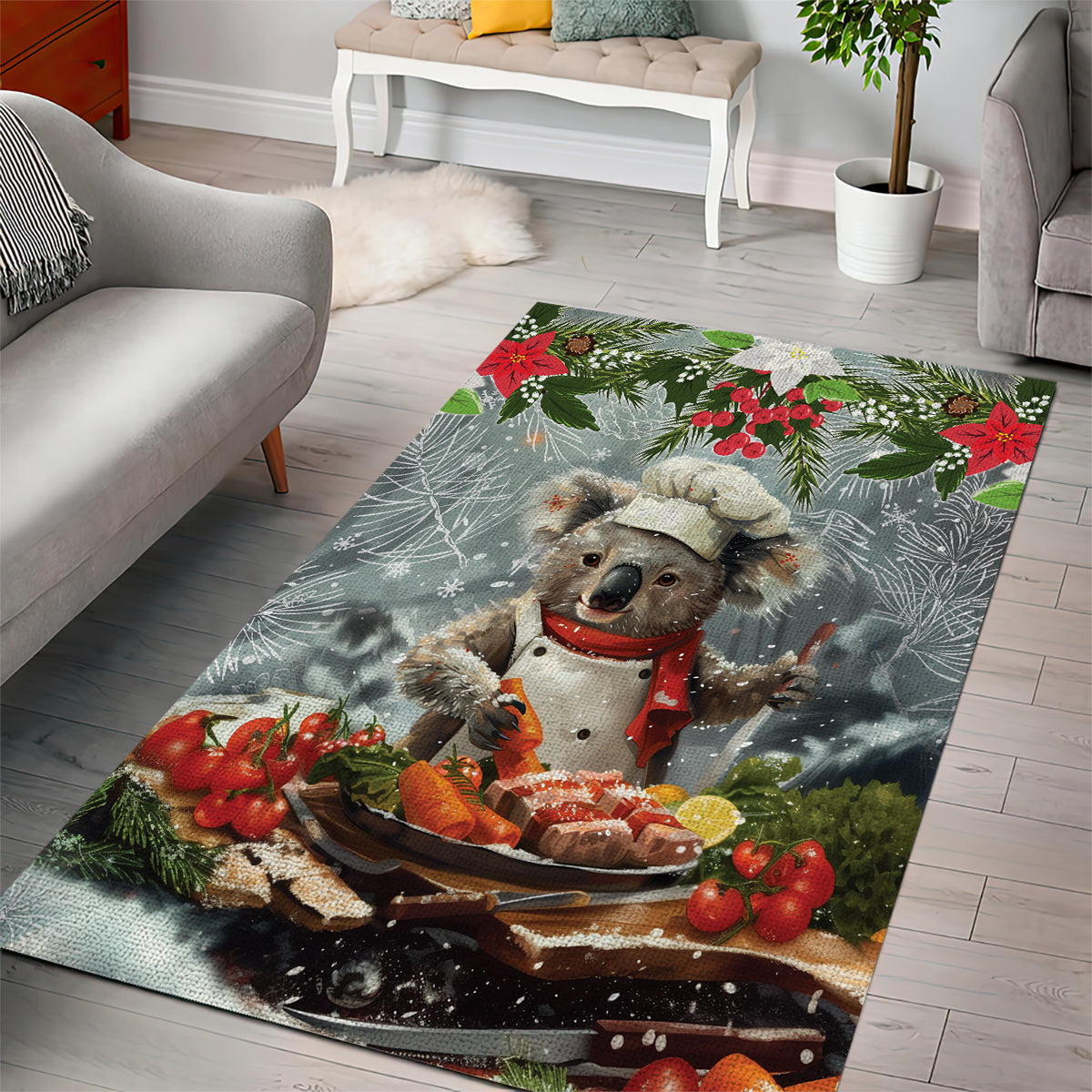 Koala Chef Christmas in July Area Rug - Vibe Hoodie Shop