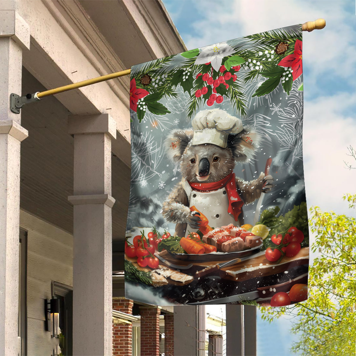 Koala Chef Christmas in July Garden Flag - Vibe Hoodie Shop