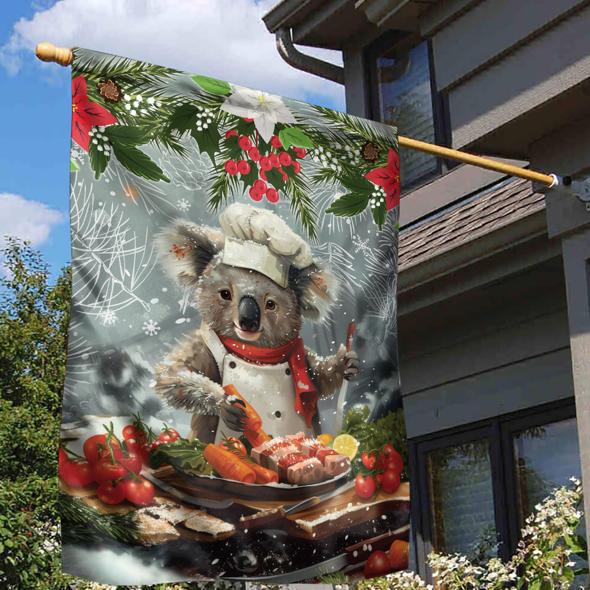 Koala Chef Christmas in July Garden Flag - Vibe Hoodie Shop