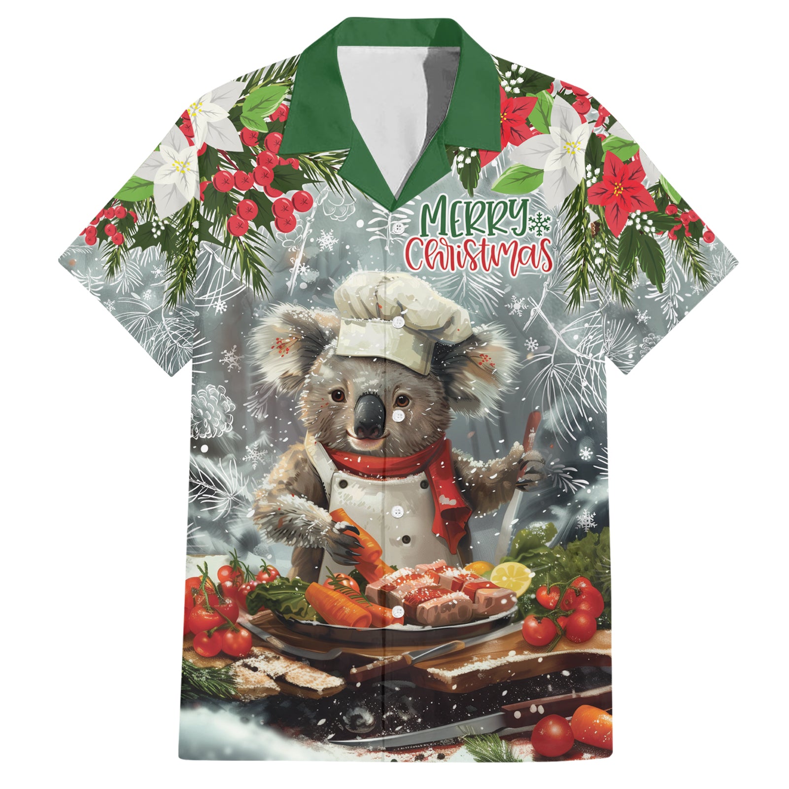 Personalised Koala Chef Christmas in July Hawaiian Shirt - Vibe Hoodie Shop