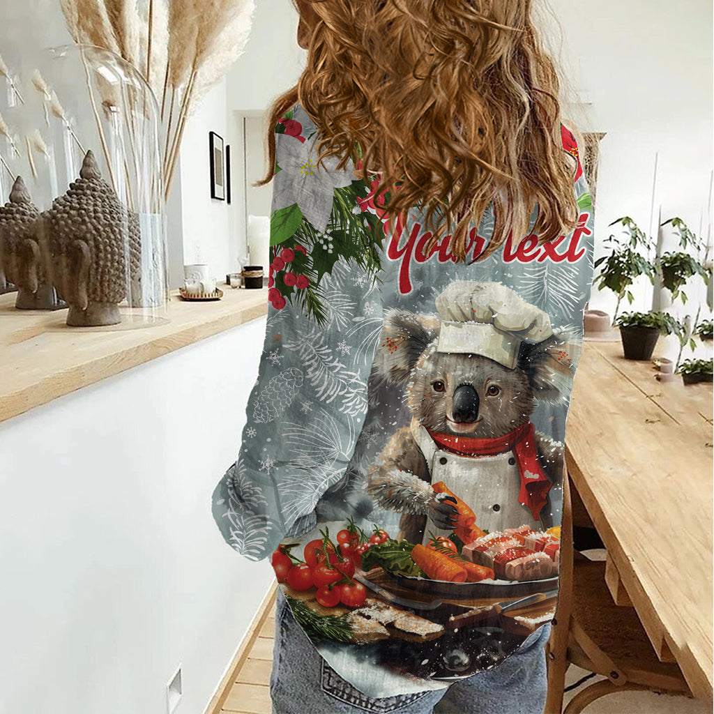 Personalised Koala Chef Christmas in July Women Casual Shirt - Vibe Hoodie Shop