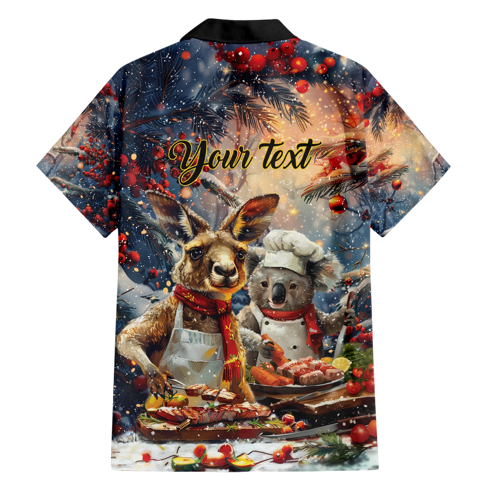 Personalised Aussie Christmas Kangaroo and Koala Hawaiian Shirt - Vibe Hoodie Shop