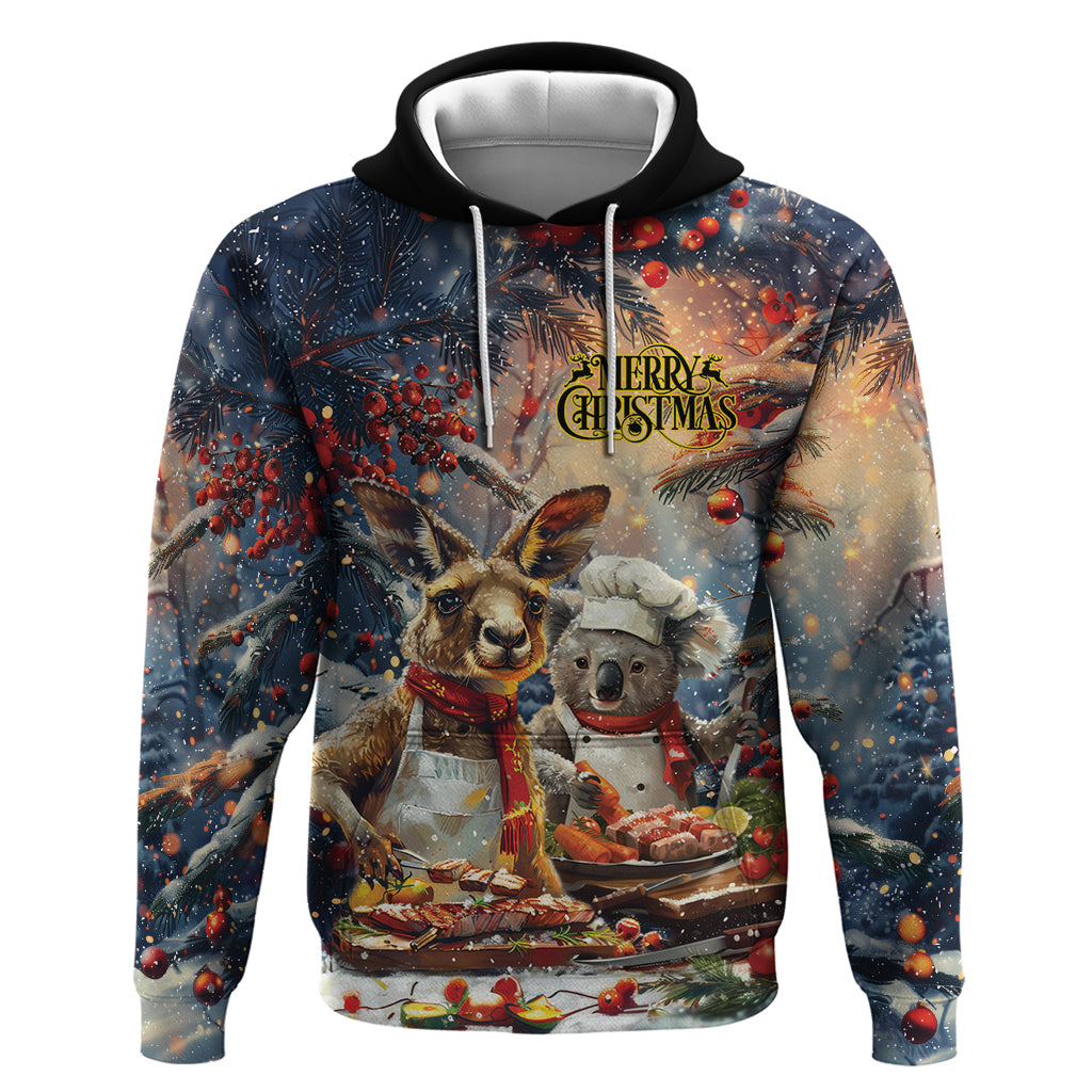 Personalised Aussie Christmas Kangaroo and Koala Hoodie LT9 - Vibe Hoodie Shop