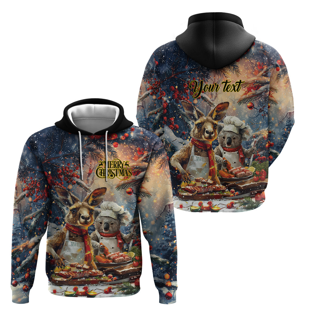 Personalised Aussie Christmas Kangaroo and Koala Hoodie LT9 - Vibe Hoodie Shop