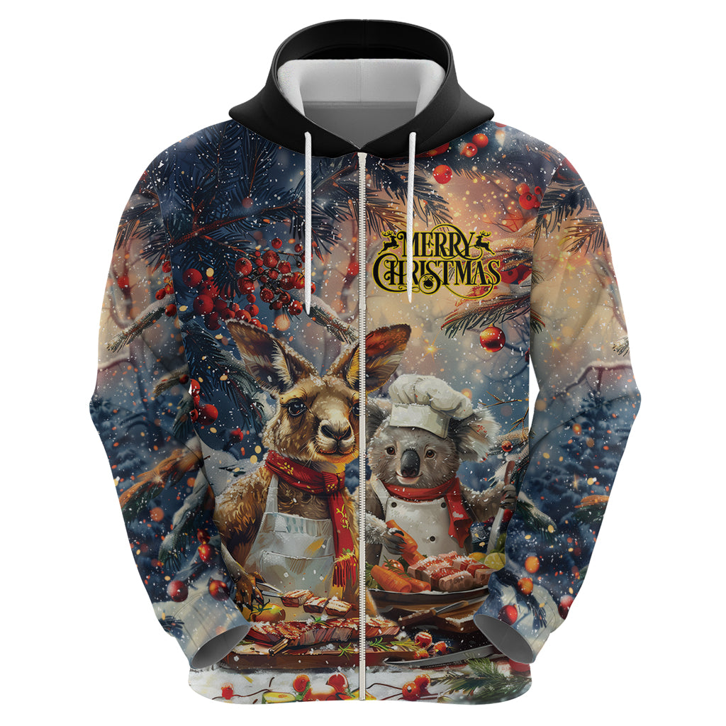 Personalised Aussie Christmas Kangaroo and Koala Hoodie LT9 - Vibe Hoodie Shop