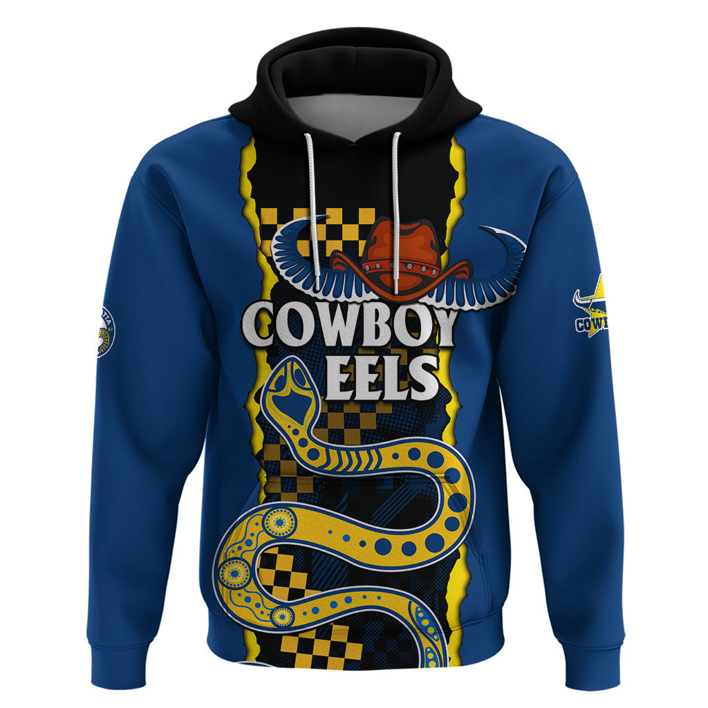 NRL Combine Cowboys and Parra Eels Hoodie Sporty Style LT9 - Vibe Hoodie Shop