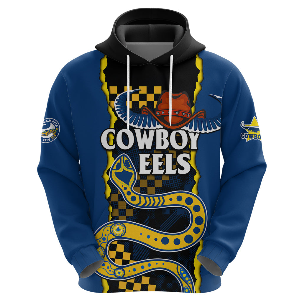 NRL Combine Cowboys and Parra Eels Hoodie Sporty Style LT9 - Vibe Hoodie Shop