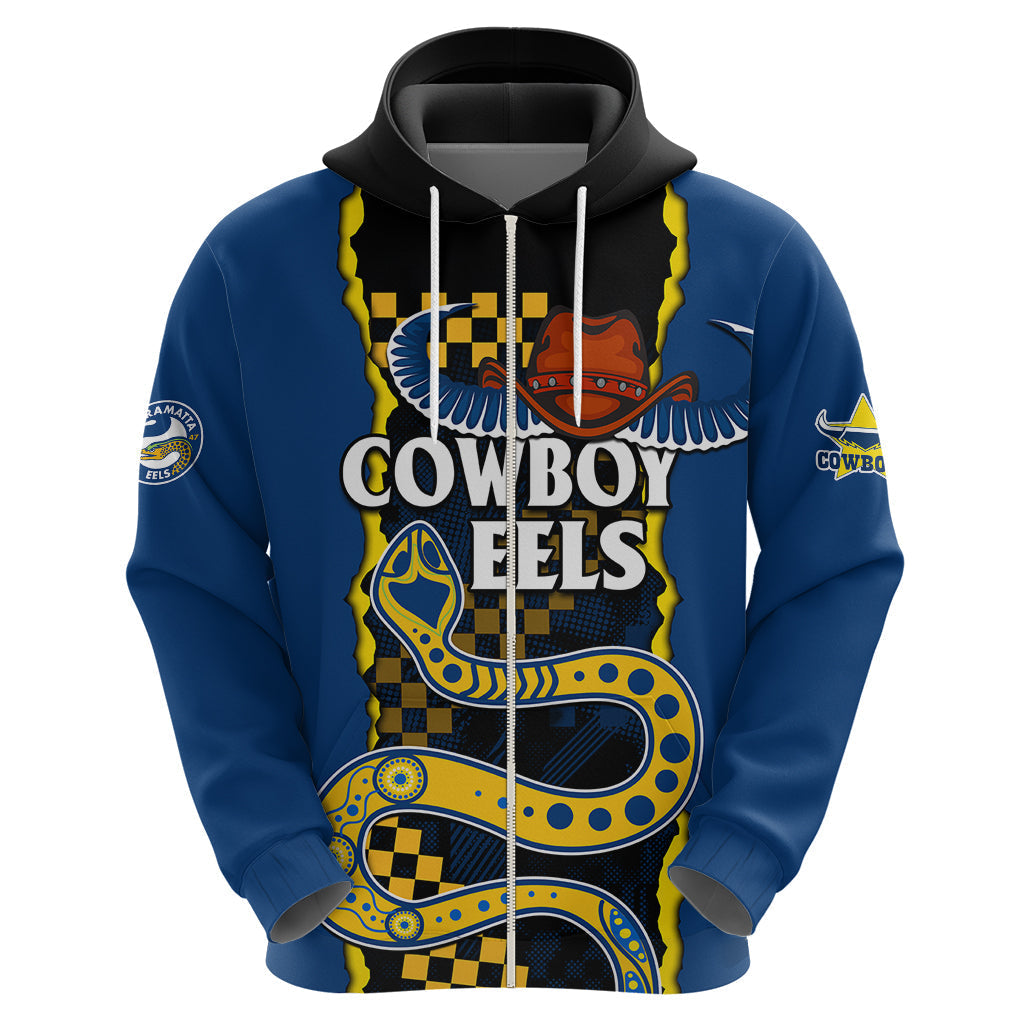 NRL Combine Cowboys and Parra Eels Hoodie Sporty Style LT9 - Vibe Hoodie Shop