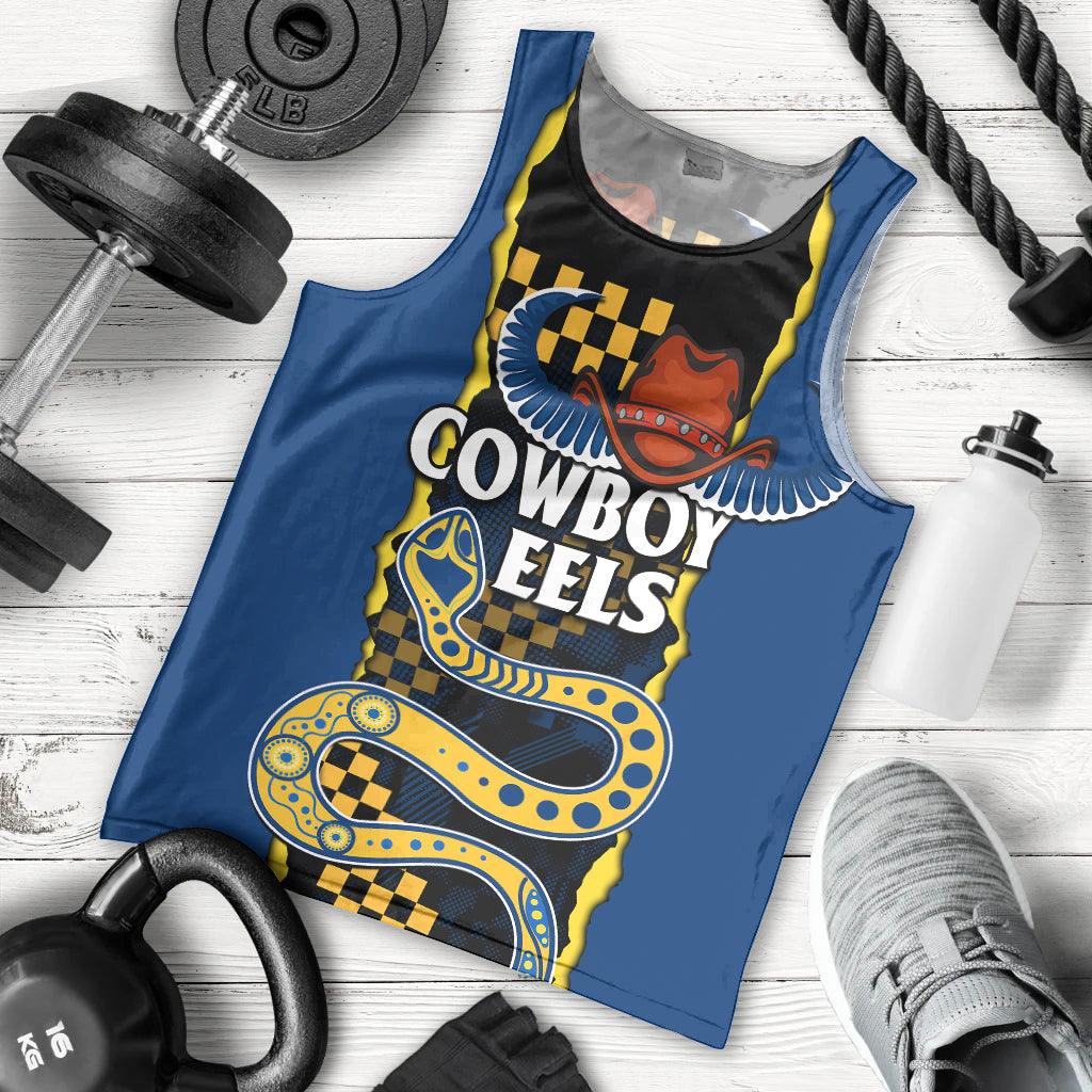 NRL Combine Cowboys and Parra Eels Men Tank Top Sporty Style - Vibe Hoodie Shop