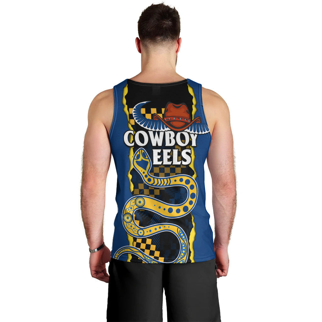 NRL Combine Cowboys and Parra Eels Men Tank Top Sporty Style - Vibe Hoodie Shop