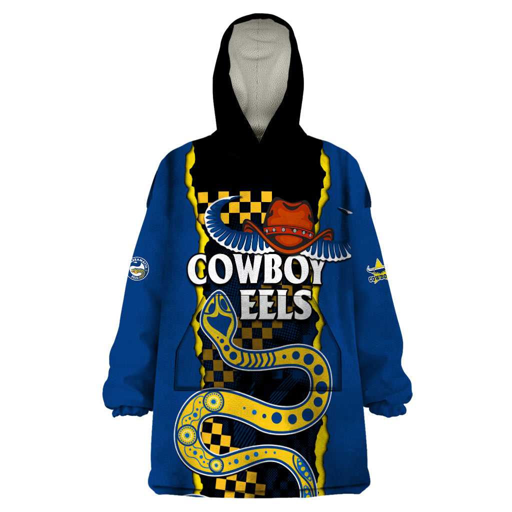 NRL Combine Cowboys and Parra Eels Wearable Blanket Hoodie Sporty Style - Vibe Hoodie Shop