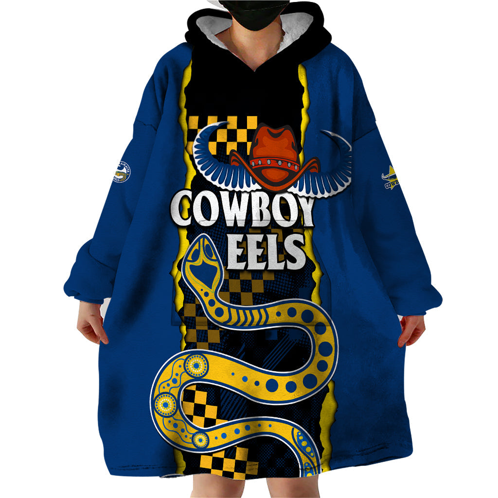 NRL Combine Cowboys and Parra Eels Wearable Blanket Hoodie Sporty Style - Vibe Hoodie Shop