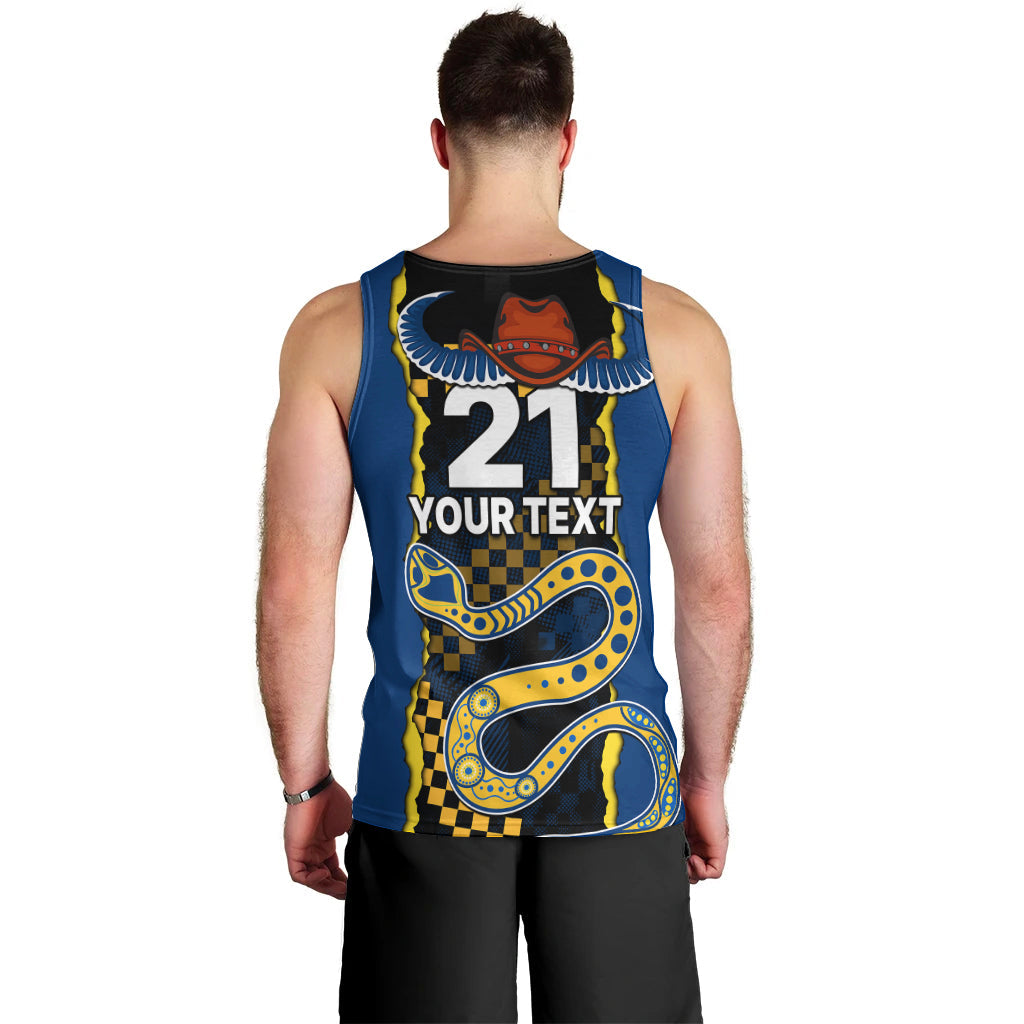 (Custom Text And Number) NRL Combine Cowboys and Parra Eels Men Tank Top Sporty Style - Vibe Hoodie Shop