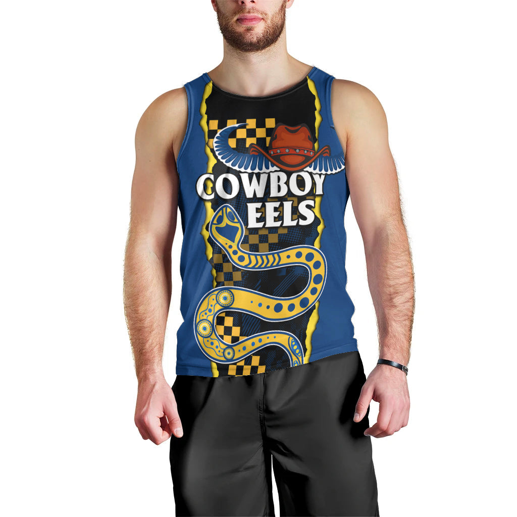 (Custom Text And Number) NRL Combine Cowboys and Parra Eels Men Tank Top Sporty Style - Vibe Hoodie Shop