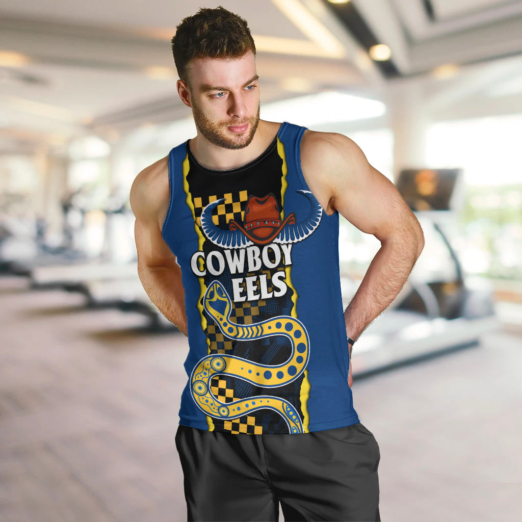 (Custom Text And Number) NRL Combine Cowboys and Parra Eels Men Tank Top Sporty Style - Vibe Hoodie Shop