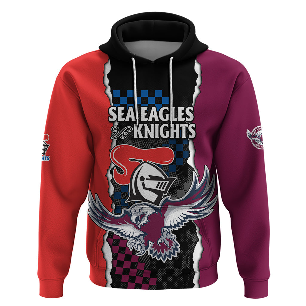 (Custom Text And Number) NRL Combine Knights Sea Eagles Hoodie Sporty Style LT9 - Vibe Hoodie Shop