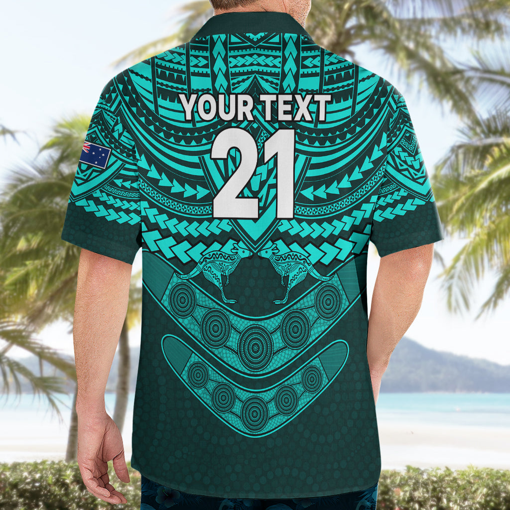Custom Matildas Soccer Hawaiian Shirt Polynesian and Aboriginal Turquoise Vibe - Vibe Hoodie Shop