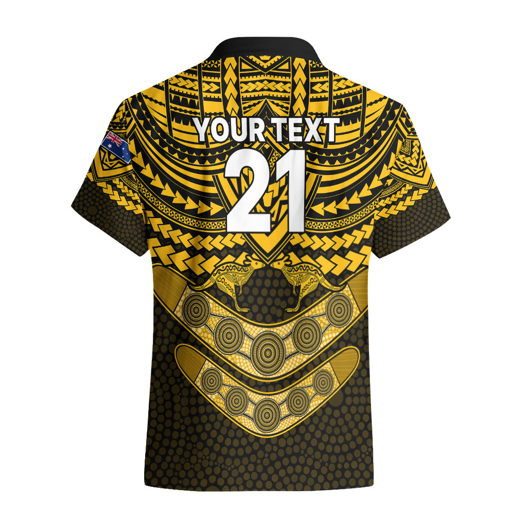 Custom Matildas Soccer Hawaiian Shirt Polynesian and Aboriginal Gold Vibe - Vibe Hoodie Shop