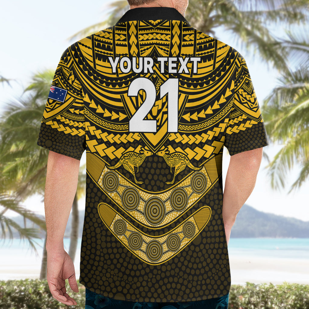 Custom Matildas Soccer Hawaiian Shirt Polynesian and Aboriginal Gold Vibe - Vibe Hoodie Shop