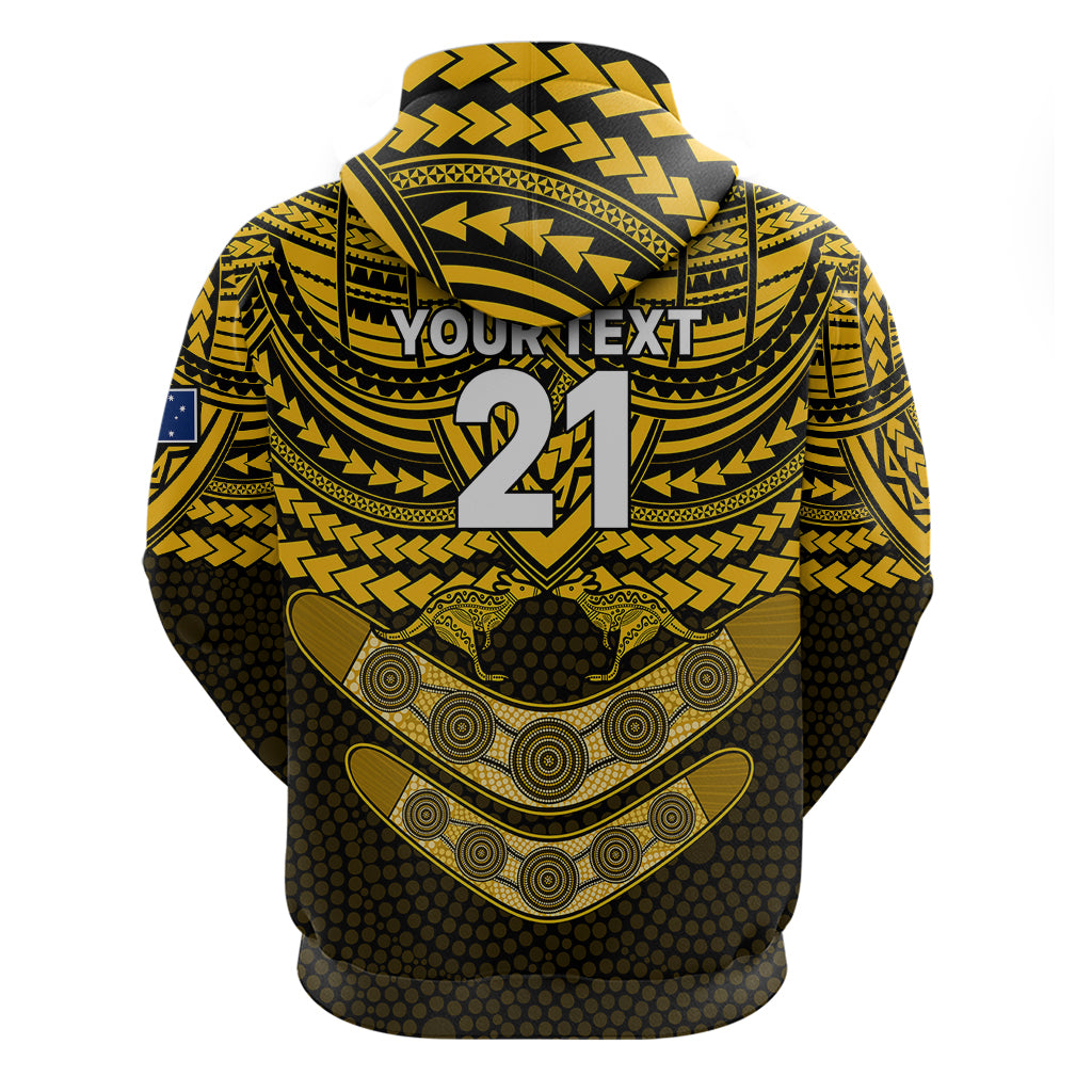 Custom Matildas Soccer Hoodie Polynesian and Aboriginal Gold Vibe LT9 - Vibe Hoodie Shop